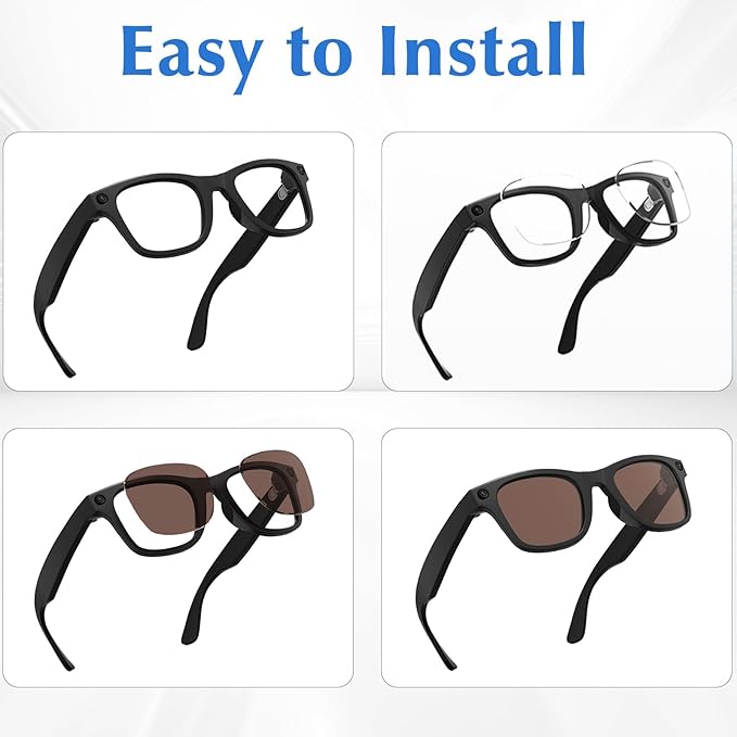 Replacement Lenses Compatible with Ray-Ban Meta Wayfarer RW4006 50mm Smart Glasses for Women Men-Non/Polarized Lenses