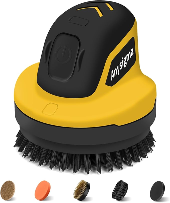 Electric Grill Brush- Waterproof Cordless Rotary Cleaning Brush with 4 Heads for Outdorr Grill,Car,Bathroom