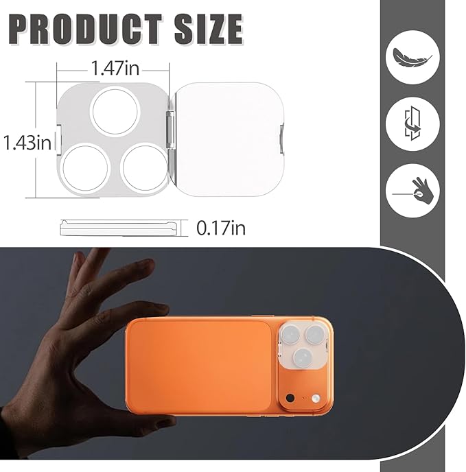 Camera Lens Cover Compatible for iPhone 17 Pro/17 Pro Max,Camera Lens Protector to Protect Privacy and Security,Strong Adhesive -2 Pack-Clear