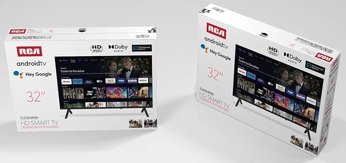 RCA 32-Inch HD Smart Google TV, Frameless LED Display with HDR10, Wi-Fi and Bluetooth, Google Assistant Built-in, Compatible with Alexa