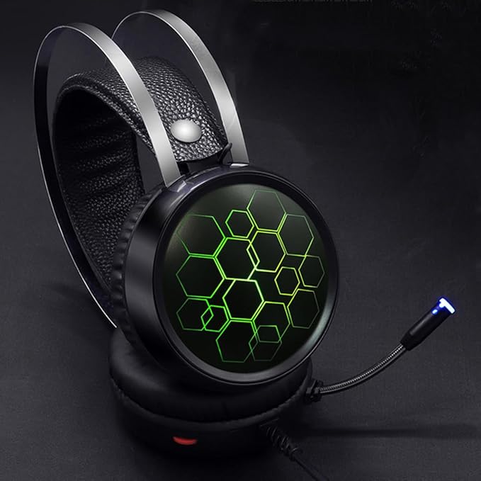Wired Stereo Gaming Headset with Mic USB 7.1 Surround Sound RGB Lighting Over-Ear Headphones for PC Online Gaming and Esports