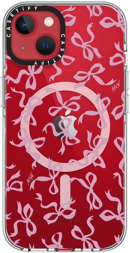CASETiFY Clear iPhone 13 Case [Not Yellowing / 6.6 ft. 3X Military Grade Drop Protection/Compatible with Magsafe] - Bows - Clear