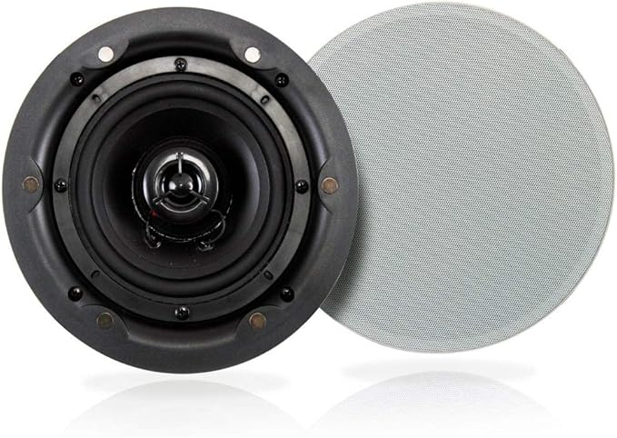 Pyle Ceiling and Wall Mount Speaker - Wireless Bluetooth 5.25” Dual 2-Way Audio Stereo Sound Subwoofer Kit with, 240 Watts, in-Wall & in-Ceiling Flush Mount for Home Surround System - Pyle PWRC55BT