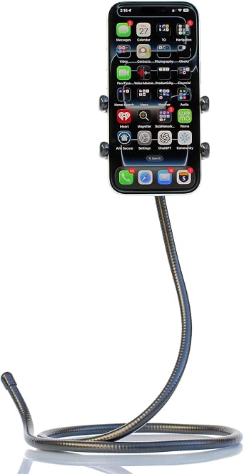 Thought Out PED5-COIL-H Flexible Gooseneck Stand Compatible with Apple iPhone Made in USA