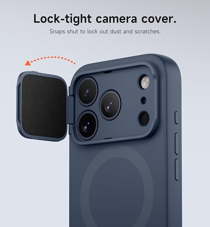 SURITCH for iPhone 17 Pro Case with Camera Control Cover, Camera Cover and Adjustable Kickstand, Compatible with MagSafe, Shockproof Bumper Protective Cases 6.3 Inch, Blue