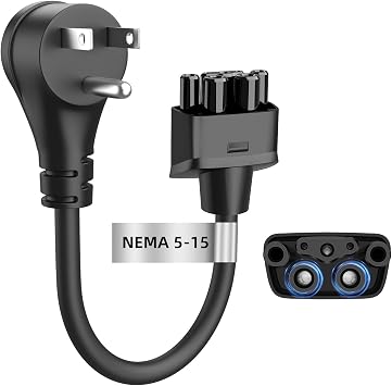for Tesla NEMA 5-15 Adapter, Max 12 Amp Neme-5-15 Fast Charging Adapter for Tesla Model S 3 X Y to Charge at 4-Prong Dryer 250V Outlet, 11.8 Inch in Length -Safe and Durable Black