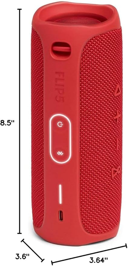 JBL FLIP 5 Waterproof Portable Bluetooth Speaker - Red (Renewed)