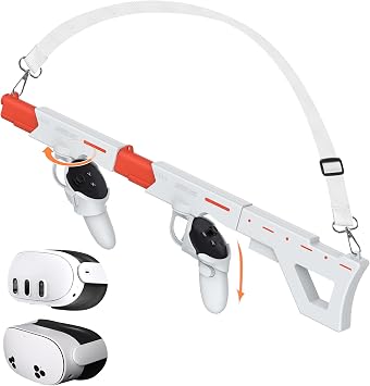 Upgraded Gunstock for Meta Quest 3, Quest 3S, Rifle-Like or Dual-Pistol Handle VR Gun Stock Quest3 VR Games Accessories Connect to Touch Controller, Real Game Feeling