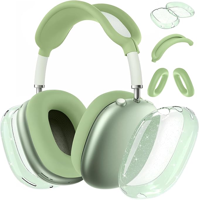 for AirPods Max case Cover,Anti-Scratch Ear Pad Case Cover/Ear Cups Cover/Headband Cover for AirPods Max. Clear Soft TPU and Silicone,Skin Scratch Proof.