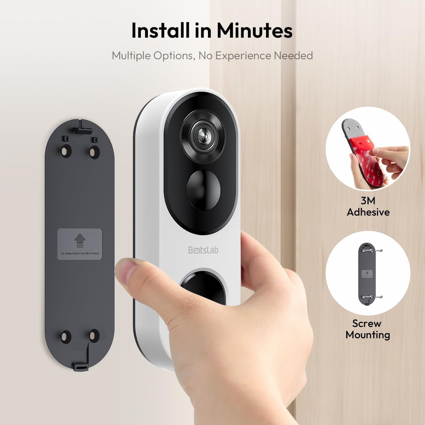 Wireless Video Doorbell Camera – 2K Head-to-Toe View, No Monthly Fee, Two-Way Audio