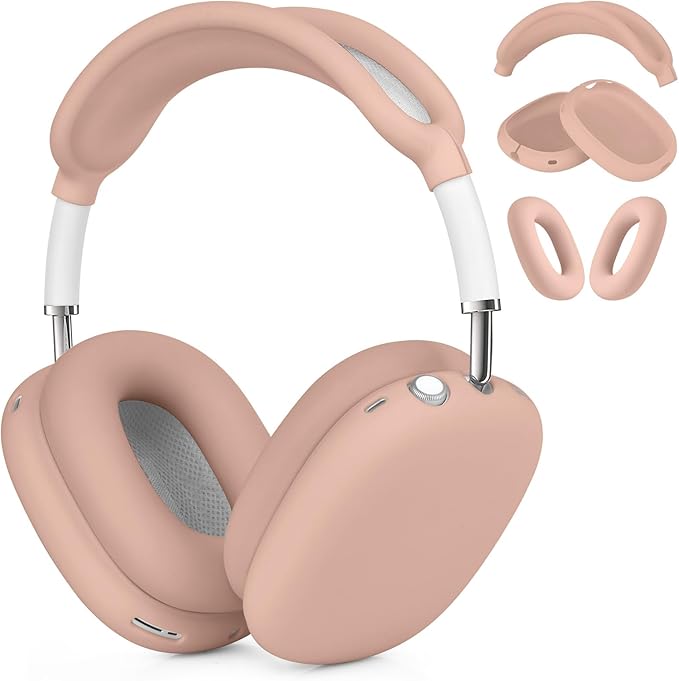 Case for Airpods Max Headphones, Ear Pad Case Cover/Ear Cups Co ver/Headband for AirPods Max (USB-C/Lightning)(2024/2020), Silicone for Apple Airpod Max, Accessories Cases(Milk Tea)
