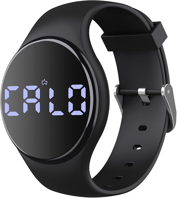 Fitness Tracker Watch with Step Counter for Men and Women, 8 Sets Alarm with Vibration or Music for Schedules Alerts, Rechargeable, Pink, Blue and Black