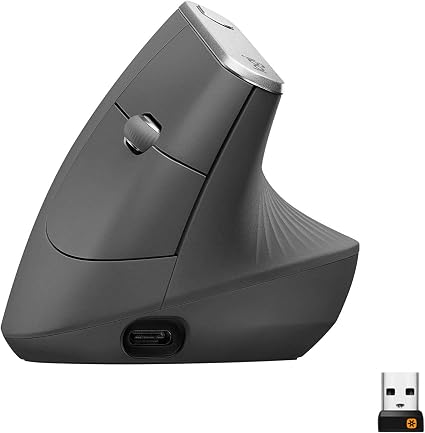 Logitech MX Vertical Wireless Mouse Ergonomic Design - Graphite - Image 4