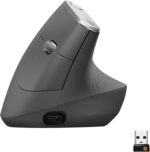 Logitech MX Vertical Wireless Mouse Ergonomic Design - Graphite - Image 6
