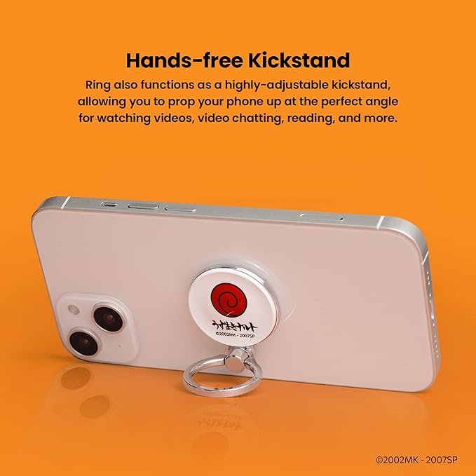iFace Naruto Shippuden Anime Licensed Smartphone Ring Holder Kickstand Accessory ??Stick On Phone Stand/Hand Gripper Compatible with iPhone, Samsung Galaxy, etc. - Naruto (Uzumaki Clan) Symbol