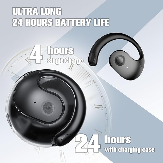 Out of Ear Open Ear Headphones Wireless Ear Hanging Bluetooth Headset, Air Bone Conduction Open Ear Earbuds, Work Out OWS Over the Ear Earbuds Open Ear Buds Not In Ear Outside the Ear Earphones