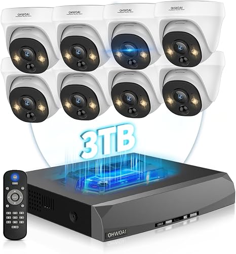 4K Wired Security Camera System Outdoor, POE Video Surveillance Systems