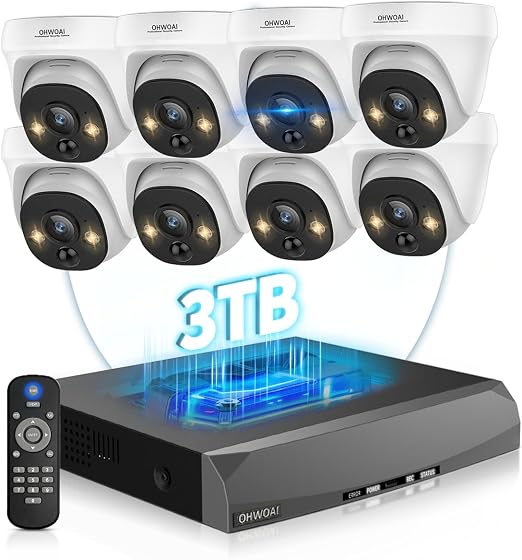 4K Wired Security Camera System Outdoor, POE Video Surveillance Systems