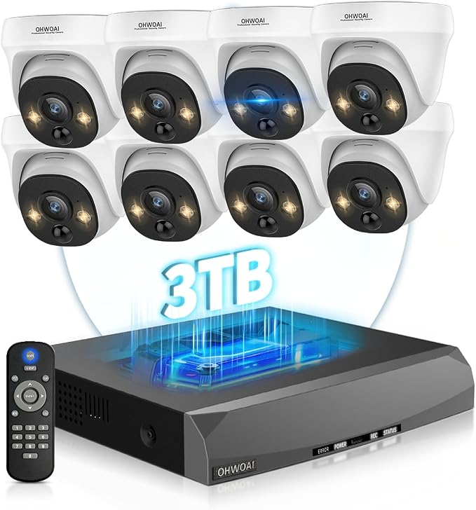 4K Wired Security Camera System Outdoor, POE Video Surveillance Systems