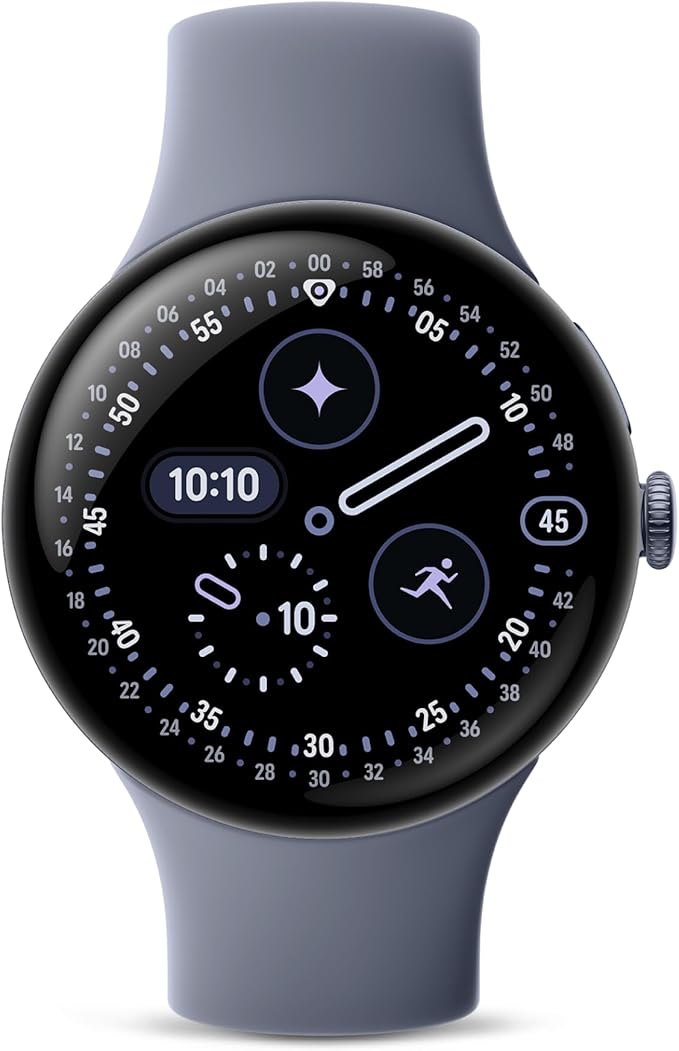 Google Pixel Watch 4 (45mm) - Android Smartwatch with Heart Rate and Sleep Tracking - 40-Hour Battery - Fitness Tracking - Google AI - Satin Moonstone Aluminum Case - Moonstone Active Band - Wi-Fi