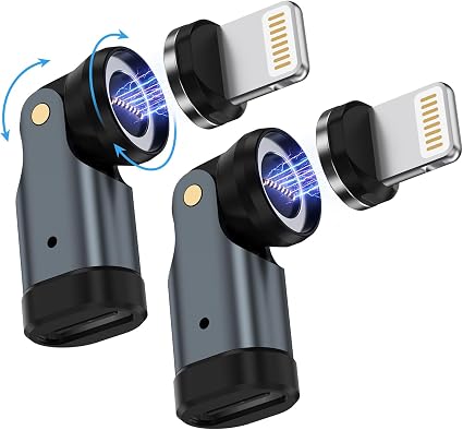 Magnetic USB C to Lightning Adapter, 540 Rotating Fast Charging Connector