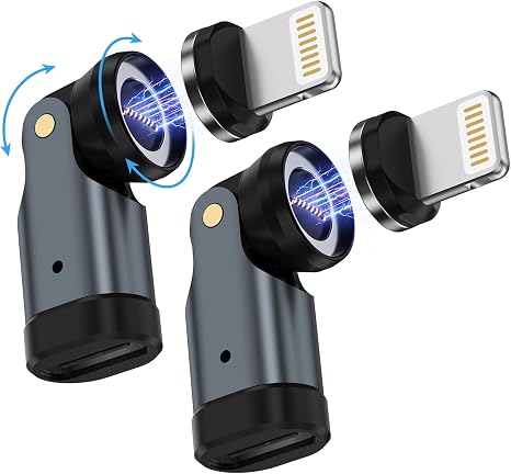 Magnetic USB C to Lightning Adapter, 540 Rotating Fast Charging Connector