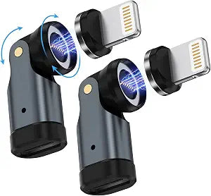 Magnetic USB C to Lightning Adapter, 540 Rotating Fast Charging Connector