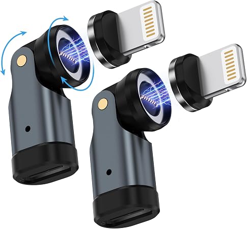 Magnetic USB C to Lightning Adapter, 540 Rotating Fast Charging Connector