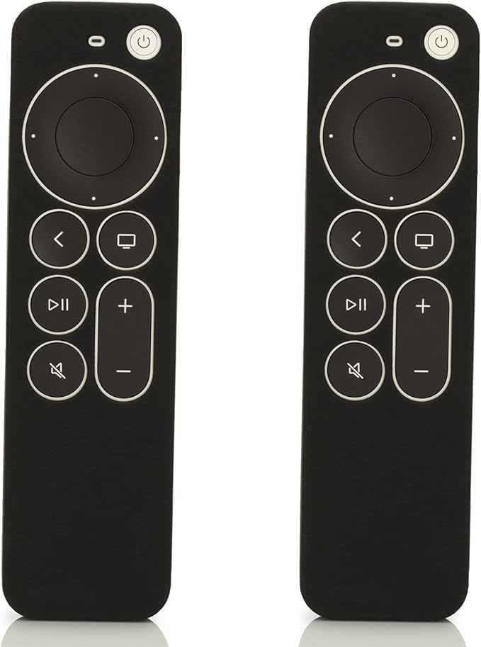 LEFXMOPHY Sleeve Replacement for Apple TV Remote Case 3rd Gen New 4K TV 2021-2024 Series 6 Generation Control, Siri 2nd Silicone Skin with Lanyard, 2-Pack Black