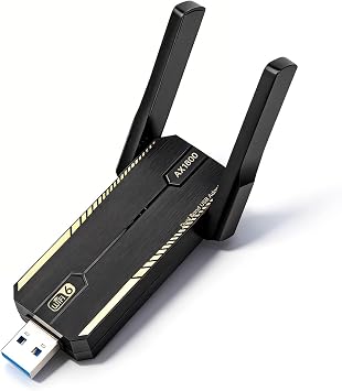 WiFi 6 USB Adapter, Plug and Play, 1800Mbps, Dual Antennas, Windows 11/10