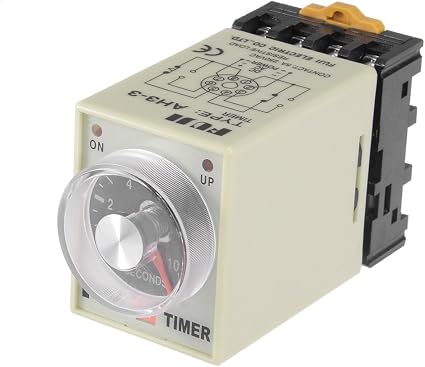 uxcell 24VAC 10S 8 Terminals Range Adjustable Delay Timer Time Relay AH3-3 with Base