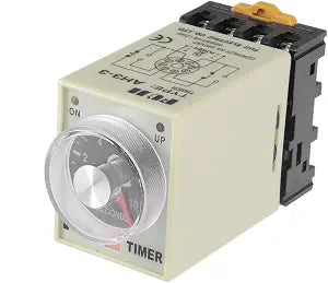 uxcell 24VAC 10S 8 Terminals Range Adjustable Delay Timer Time Relay AH3-3 with Base