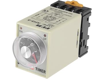 uxcell 24VAC 10S 8 Terminals Range Adjustable Delay Timer Time Relay AH3-3 with Base - Image 1