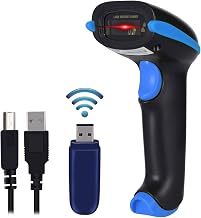 WoneNice 2.4G Wireless Barcode Scanner USB Wired Handheld Bar Code Reader