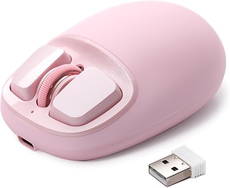 YUNZII C1 Wireless Tri-Mode Wireless Mouse 4800 DPI Optical (Pink)