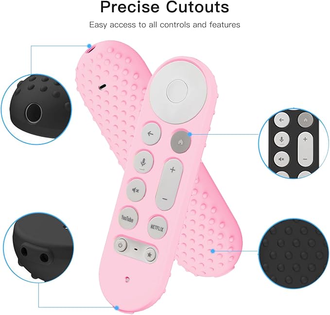 Silicone Glow Cover Case for Google TV Streamer 4K 2024 ，Protective Sleeve Set for Google TV Streamer 4K Host Box +Voice Remote,Anti-Slip Scratch Shock Protection (Glow Pink)