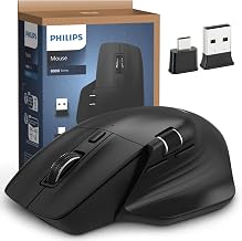 PHILIPS Ergonomic Wireless Mouse, Multi-Device Bluetooth (USB-A/C) for Laptop & Mac/PC, Silent Productivity Mouse with Side Scroll, 5-Level DPI Rechargeable Computer Mouse, Right-Handed Comfort - Image 1