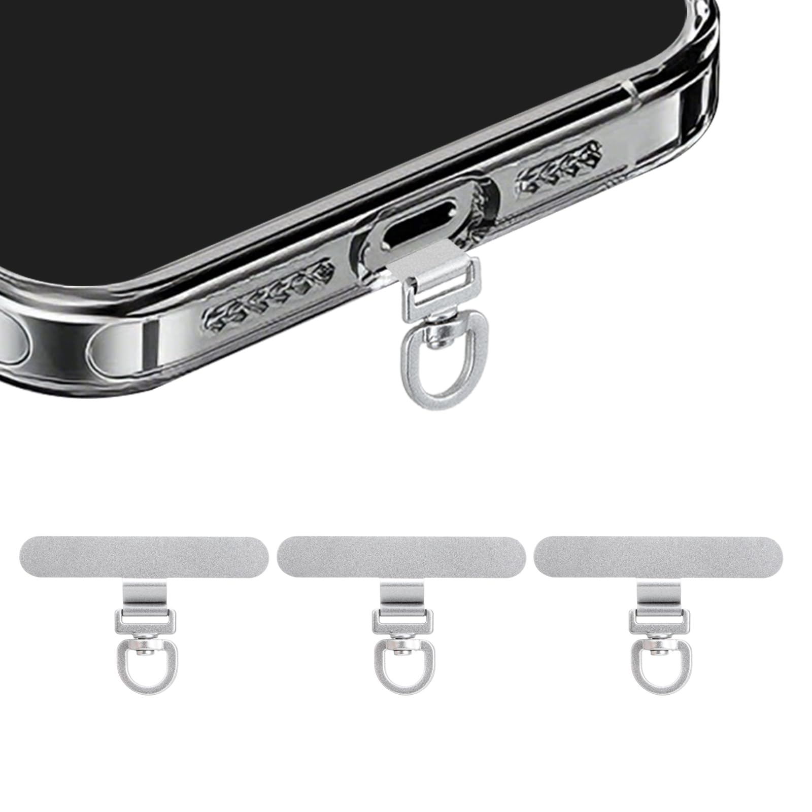 Phone Tether Tab 360° Rotating Stainless Steel — Prevent Drops - Image 1