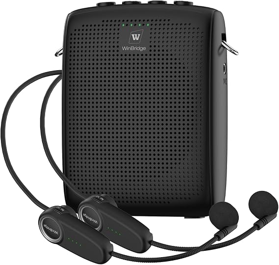 Mini Wireless Voice Amplifier with Two Bluetooth Microphones