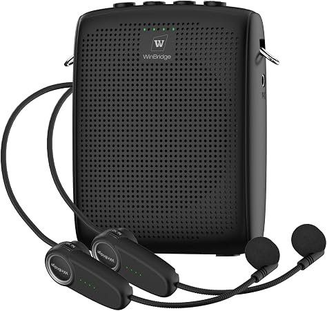 Mini Wireless Voice Amplifier with Two Bluetooth Microphones
