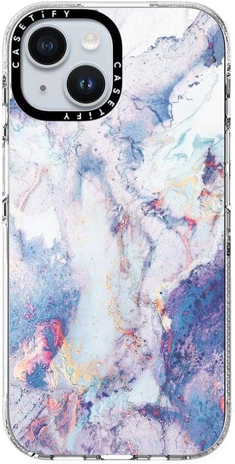 CASETiFY Clear iPhone 15 Case [Not Yellowing / 6.6 ft. 3X Military Grade Drop Protection/Compatible with Magsafe] - marble051 - Clear