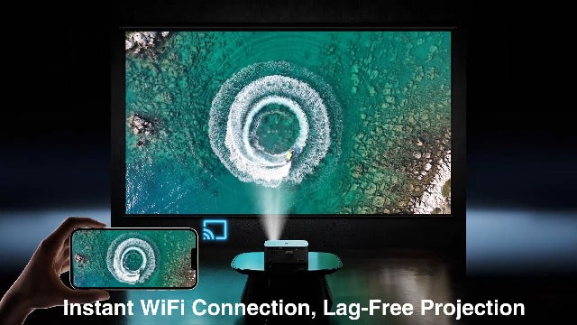 HAPPRUN 3000 ANSI Lumens Outdoor Projector with Official Google TV