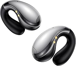 Boytond Ultra Open Ear Earbuds, Comfort Clip On Earbuds, Wireless Bone Conduction Headphones with Bluetooth 5.3, Fast Charging Fast Charging for Running, Sports, and Travel, Mirror Black - Image 1
