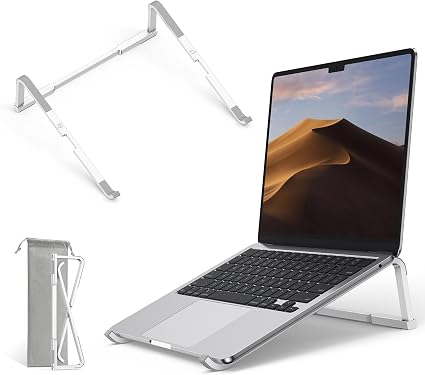 OMOTON Portable Laptop Stand for Desk, Foldable Riser, MacBook Stand