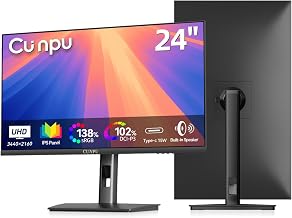 CUNPU 24" 4K UHD USB-C Pro Vertical Monitor 100% DCI-P3 for Laptop & Mac - Image 1