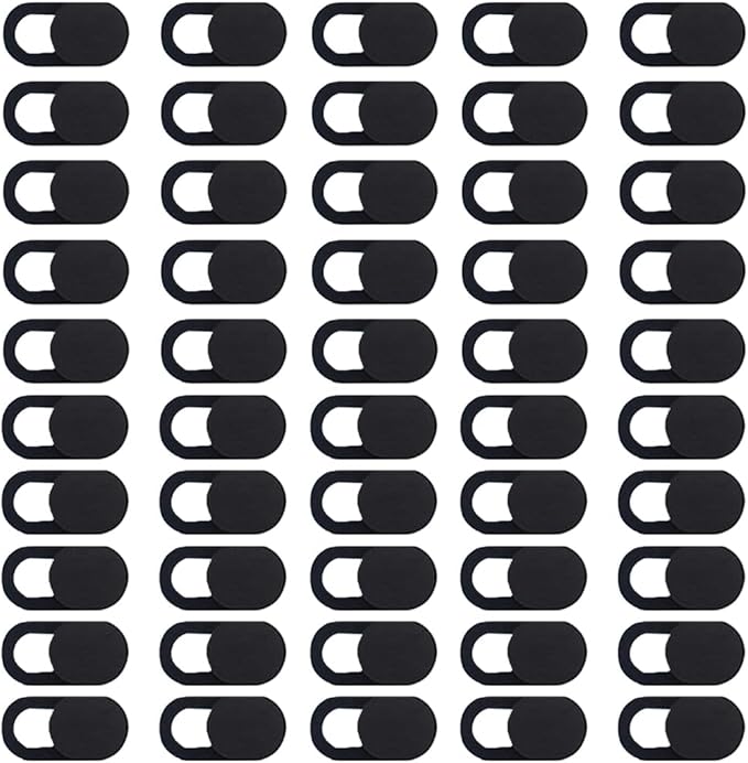 50Pcs Black Laptop Camera Cover 0.04 Inch Ultra Thin Webcam Cover Slide for Mini PC Phone Laptop Desktop Tablet Plastic Durable Phone Privacy Protectors for Home Office Travel Work Use