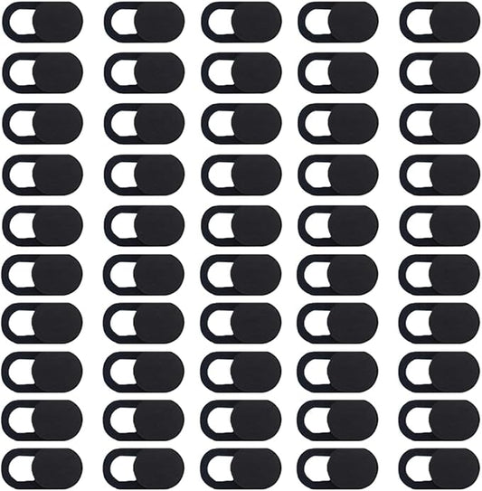 50Pcs Black Laptop Camera Cover 0.04 Inch Ultra Thin Webcam Cover Slide for Mini PC Phone Laptop Desktop Tablet Plastic Durable Phone Privacy Protectors for Home Office Travel Work Use
