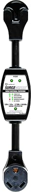 Southwire Surge Protector 120V 30AMP P&R - RV Surge Protector - 30 Amp RV Surge Unit - Circuit Tester - LED Voltage Monitor - Black - Campground Power Safety