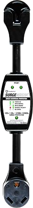Southwire Surge Protector 120V 30AMP P&R - RV Surge Protector - 30 Amp RV Surge Unit - Circuit Tester - LED Voltage Monitor - Black - Campground Power Safety
