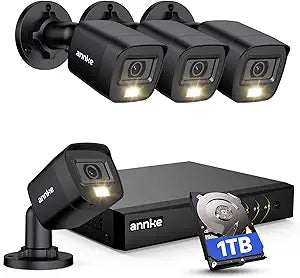 ANNKE 8CH H.265+ 3K Lite Wired Security Camera System,4X 2MP Cam, 1TB HDD